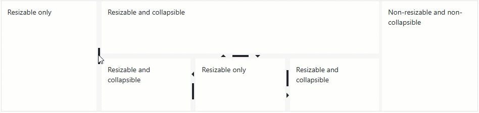 Splitter with collapsible panes