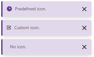 Toasts with default and custom icons