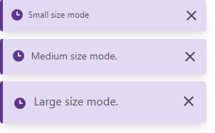 Toasts in different size modes