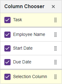 Custom Column Chooser Items