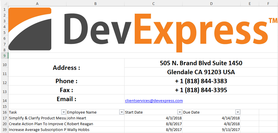 Customize Header in the Exported Document