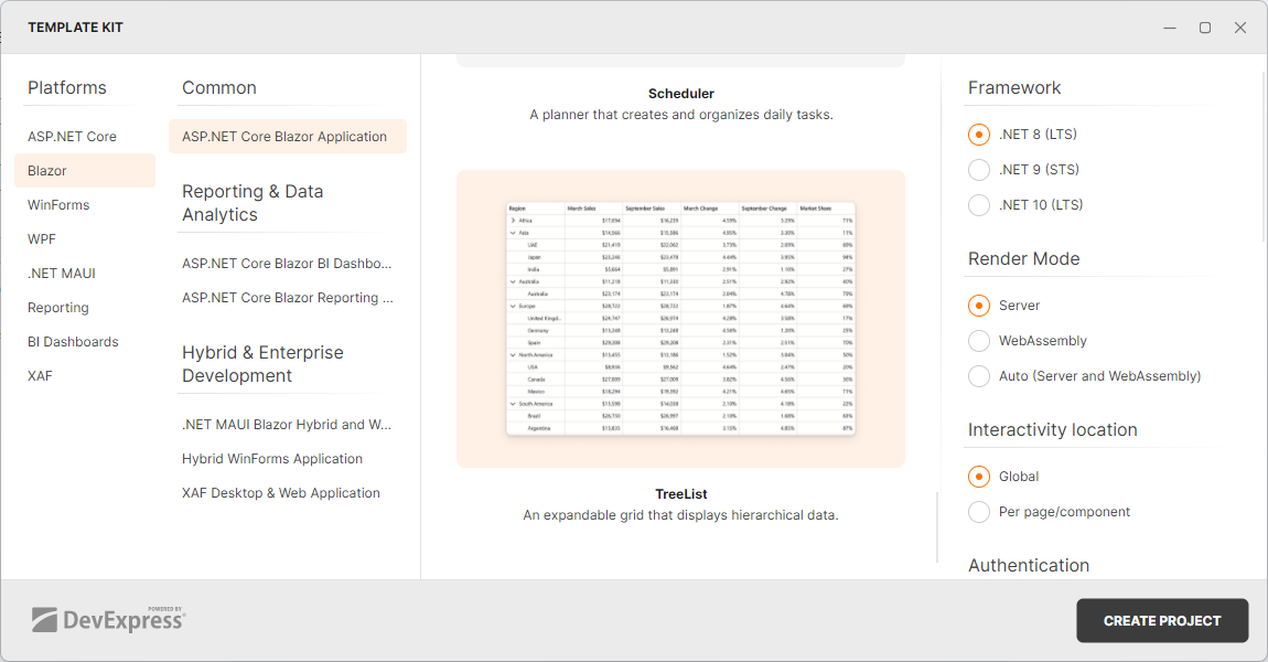 DevExpress Template Kit - TreeList