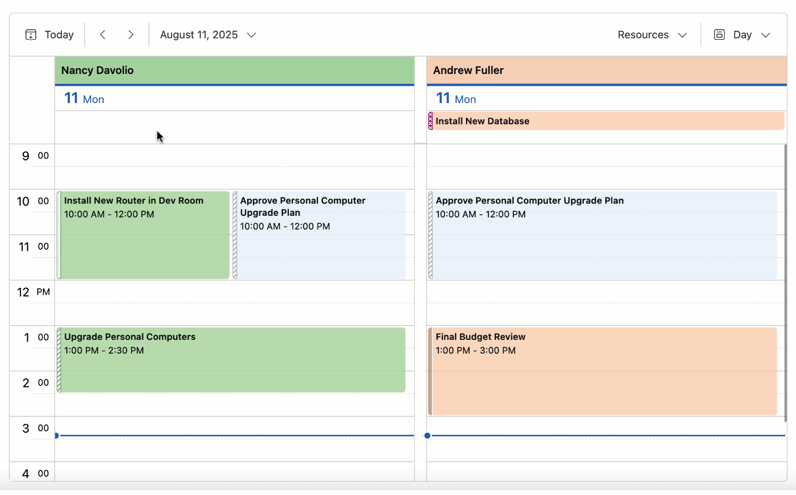 Hover Effect in Time and Appointment Cells