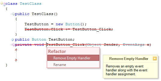 visual studio winforms remove empty handlers