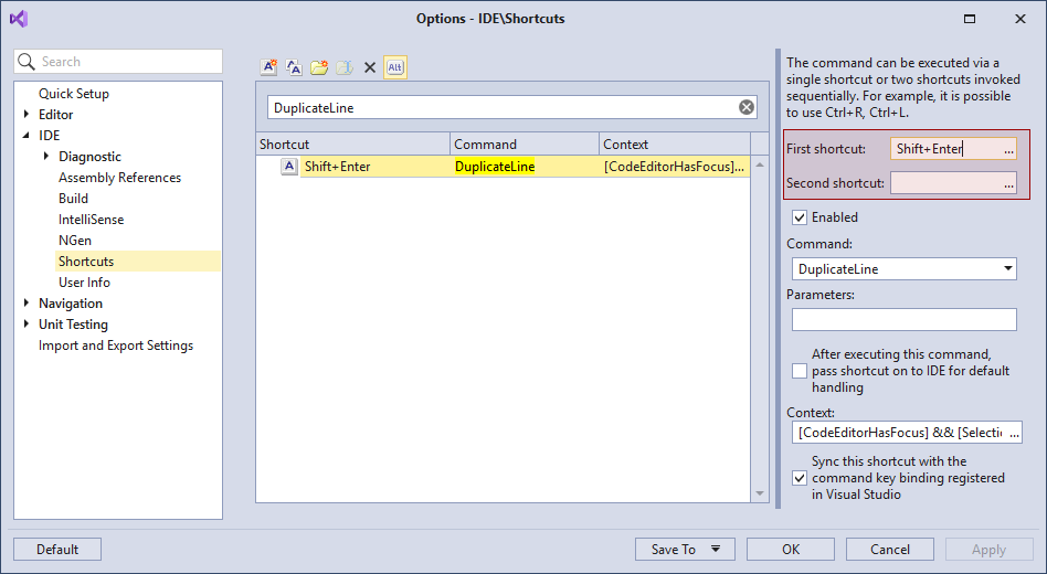 visual code duplicate line