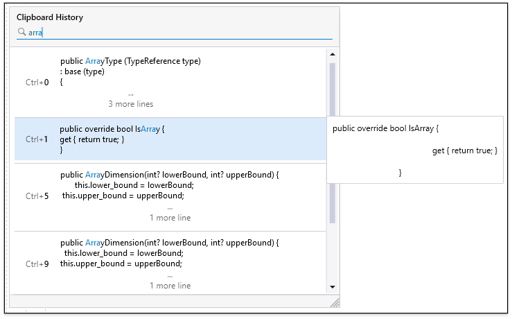 clipboard history shortcut