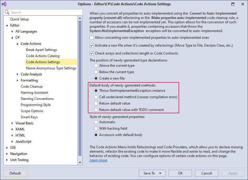 CodeActionsSettings