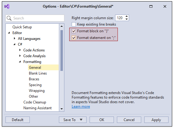 Document Formatting (C#), CodeRush