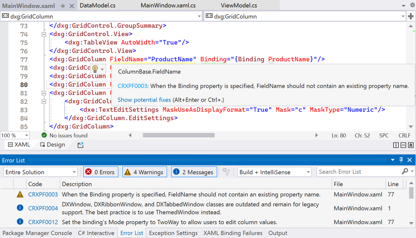 Visual Studio XAML Analyzers