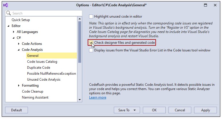 Static Code Analysis | CodeRush | DevExpress Documentation