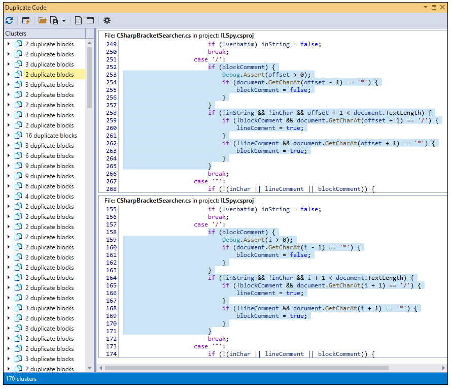 Duplicate Code | CodeRush | DevExpress Documentation