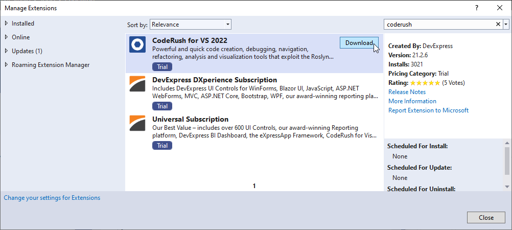 visual studio marketplace not showing subscription