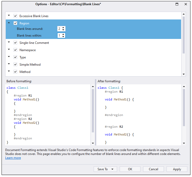 visual studio code format remove empty lines