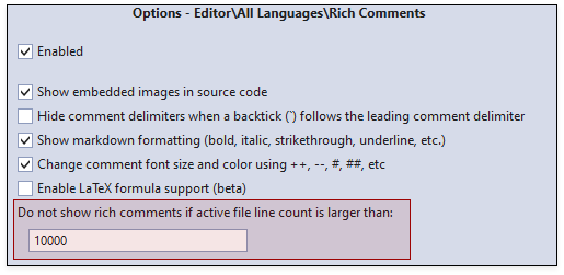Disable Rich Comments