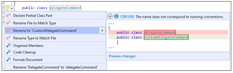 Naming Code Analysis