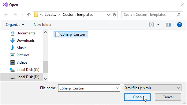 Open File With Templates