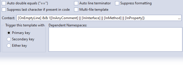 Template page settings