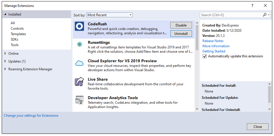 update visual studio