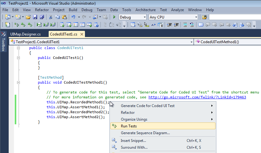 CodedUI-RunTests