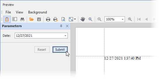 Date parameter example