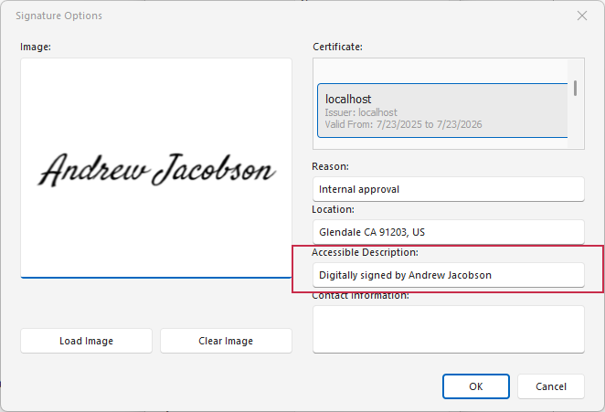 AccessibleDescription property in Properties window