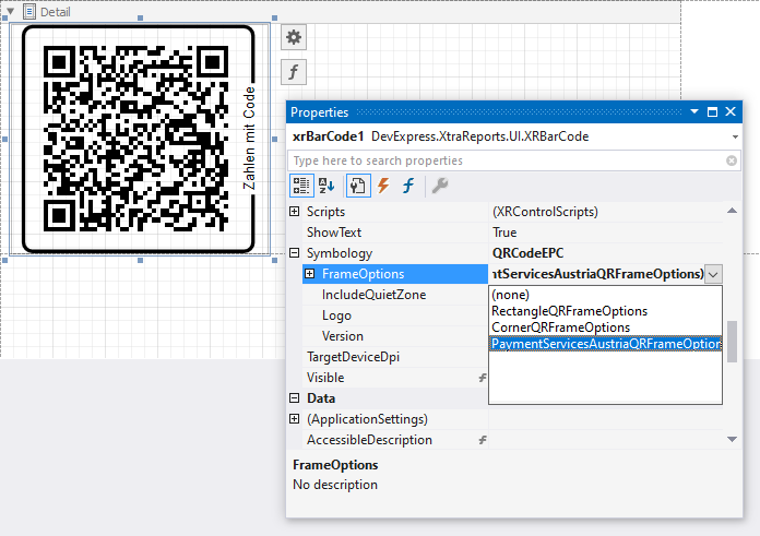 EPC QR code Payment Services Austria frame