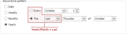 RecurrenceInfo.WeekOfMonth_Yearly_Last