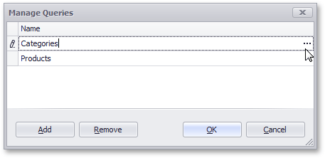 The Manage Queries Dialog