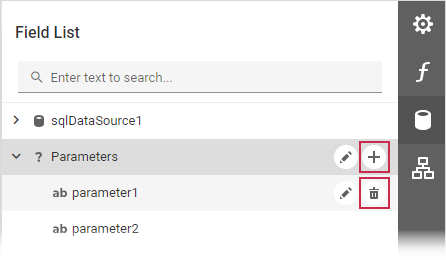 Web Report Designer - Add/delete Parameters in the Field List