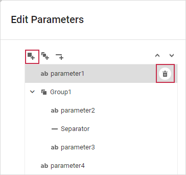 Web Report Designer - Add/delete Parameters in the Parameter Editor