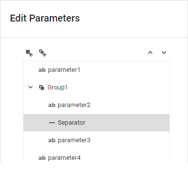 Web Report Designer - Add/delete Parameter Separator buttons disabled in the Parameter Editor