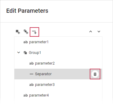 Web Report Designer - Add/delete Parameter Separators in the Parameter Editor