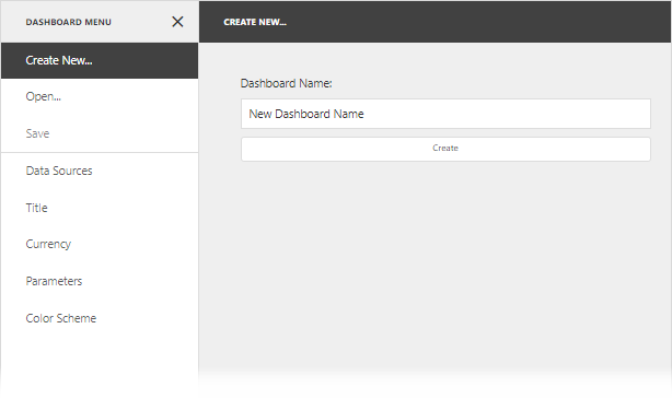 Web Dashboard - Custom Create New Page