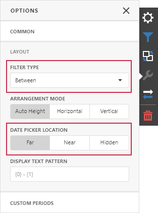 Date Filter - Date Picker settings