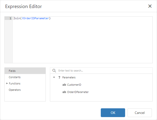 Expression Editor - Multi-Value Parameter for Custom SQL Query
