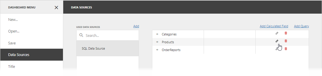 Dashboard for Web - Filter Query