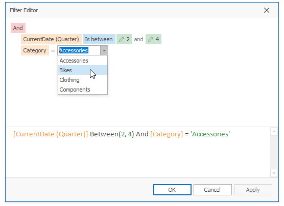 WinForms Filter Editor