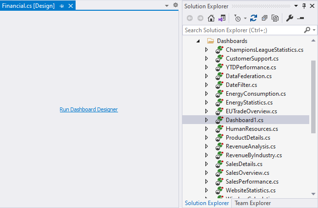 Invoke Design-Time .NET Dashboard Designer