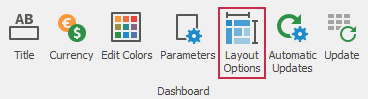 Layout Options Button in the WinForms Dashboard Designer