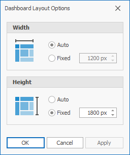 Layout Options Dialog in the WinForms Dashboard Designer