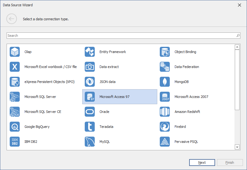 Microsoft Access 97 | Business Intelligence Dashboard | DevExpress 