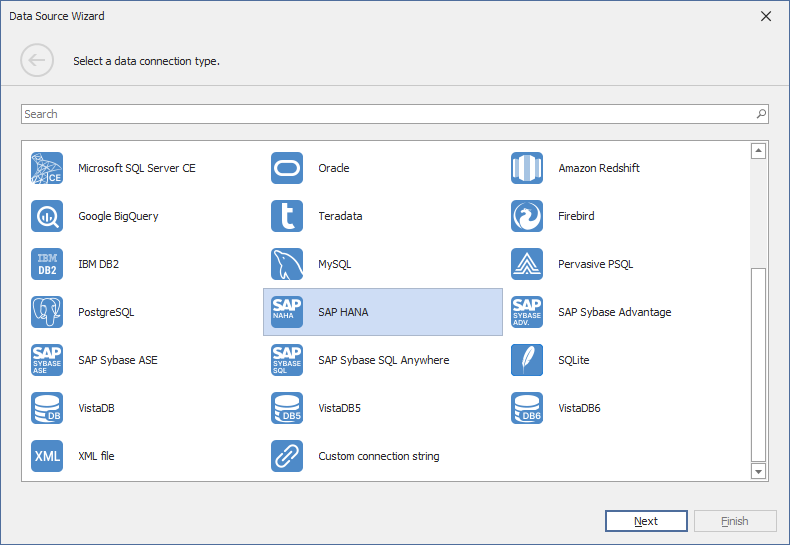 Data Source Wizard SAP HANA