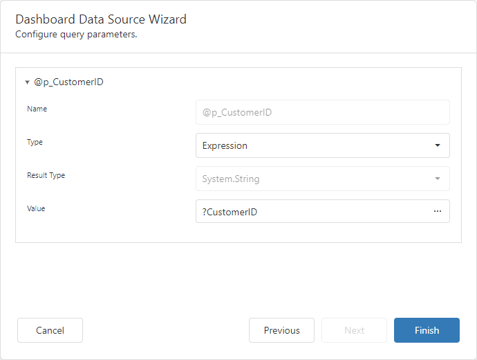 Stored Procedure Parameter - Settings