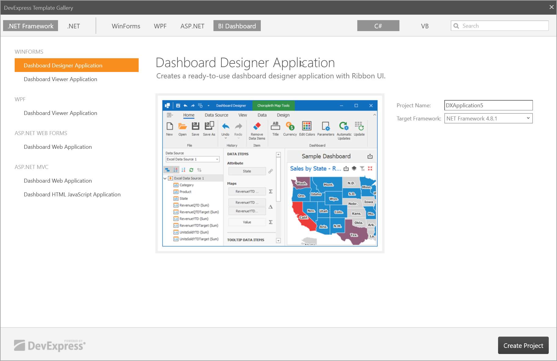 Create a WinForms Designer Application with the Template Gallery ...