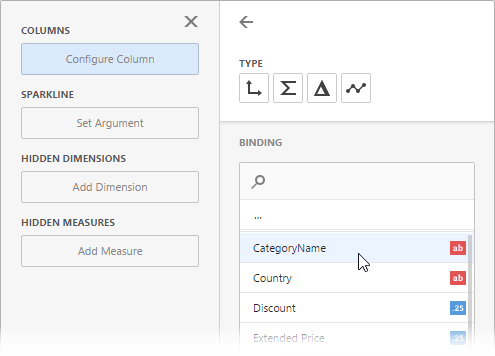 web dashboard - Add a data item