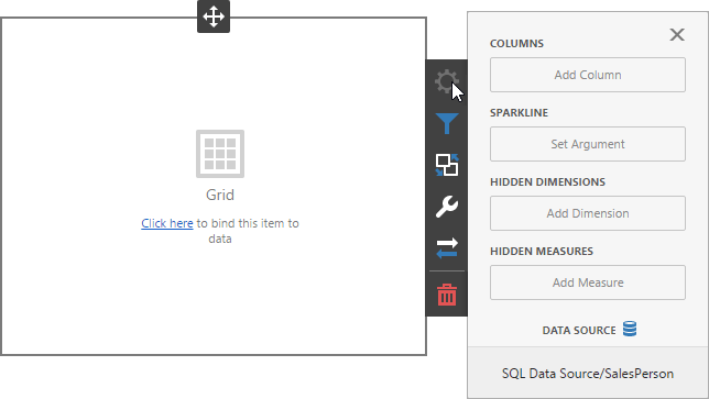 web dashboard - Bindings menu