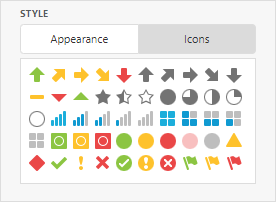Web Dashboard - Icons Tab