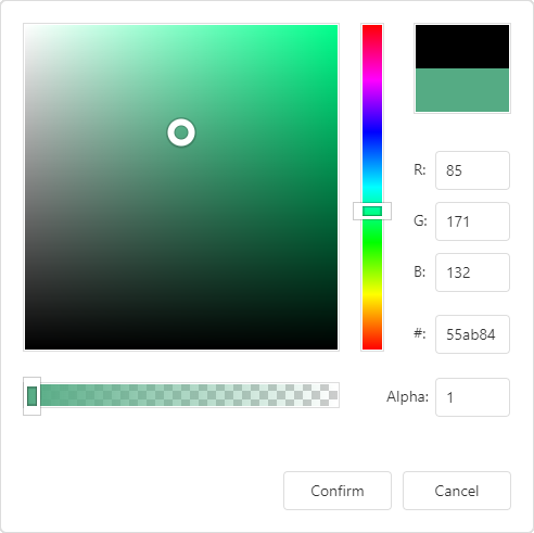 Coloring for Web Dashboard - Color picker