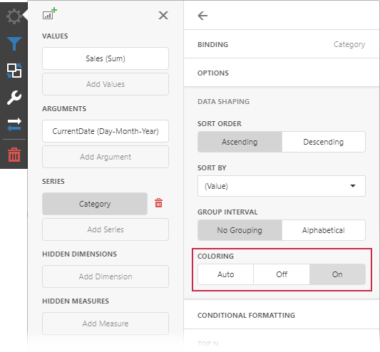 Coloring for Web Dashboard - Data item coloring options