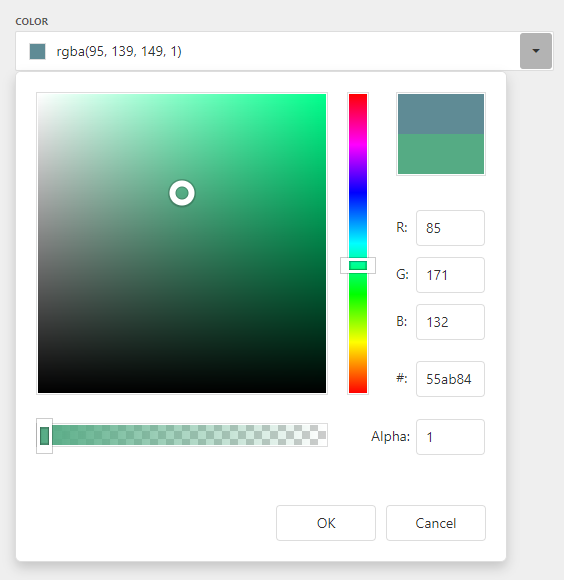 Coloring for Web Dashboard - Invoke color picker